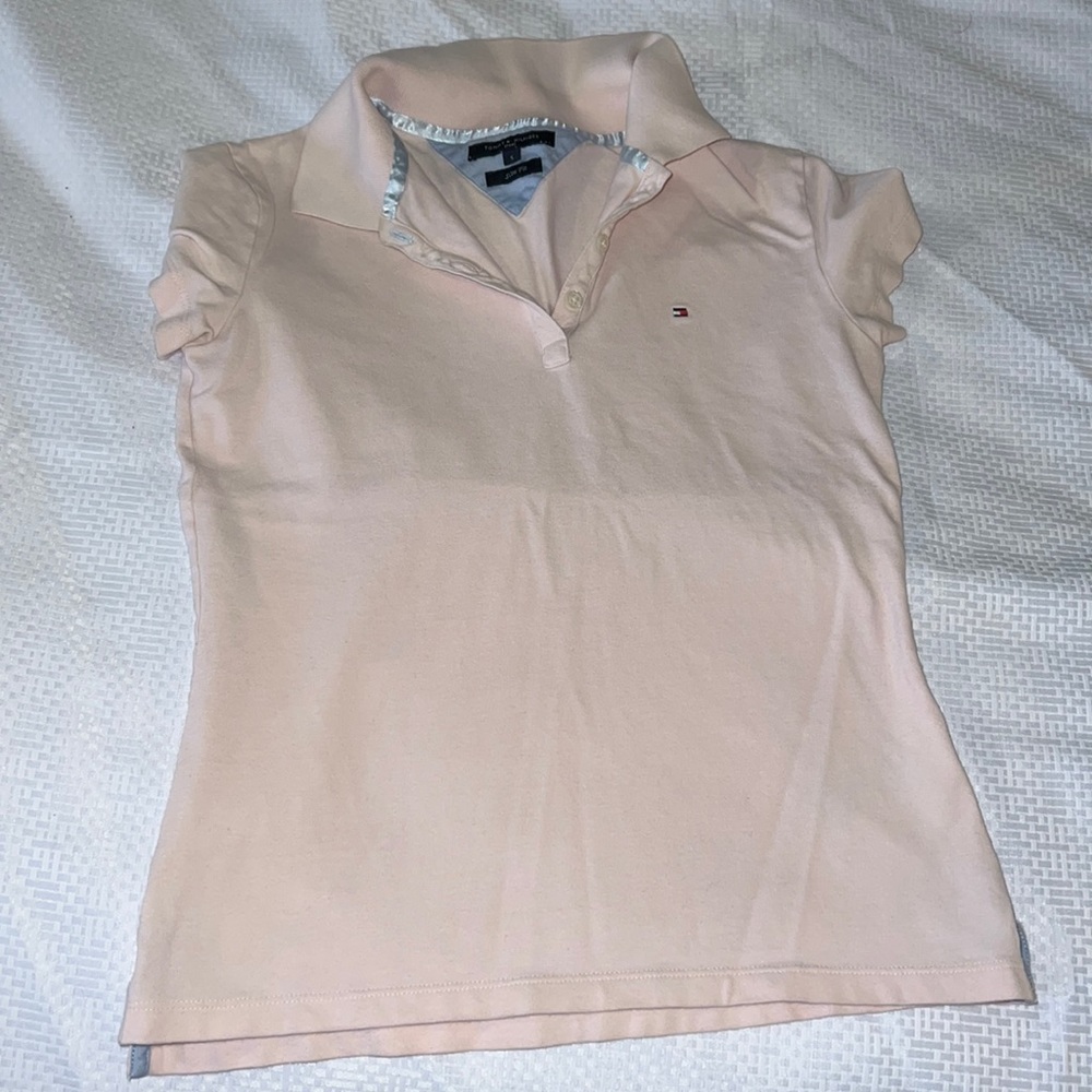 Baby pink Tommy Hilfiger collard button shirt slim fit